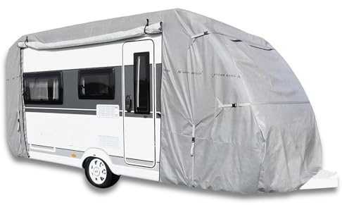 Nava Group, Wohnwagen Abdeckplane, Hochwertige Wohnmobil Schutzhülle, Abdeckplane Wohnwagen schützt vor Staub und Nässe, Wohnwagen Schutzdach, Abdeckungen in vielen Größen, 350-380 cm