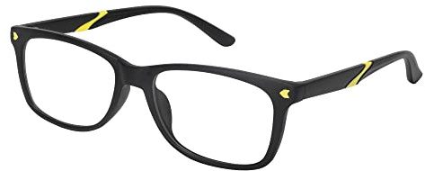 SooGree Kids Blue Light Blocking Glasses Girls Boys Computer Video Gaming TV Glasses for Child Student Age 3-12 Anti Blue Light & Headache (Transparent Black and Yellow)