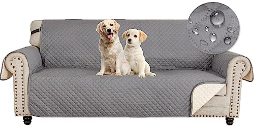 Ystyle Funda Cubre Sofa 3 Plazas - Impermeable Fundas Sofa Verano, Protector Sofa para Gatos Arañazo y Perros Mascotas, Fundas para Sofa Antideslizante Antimanchas Lavable, Gris Claro