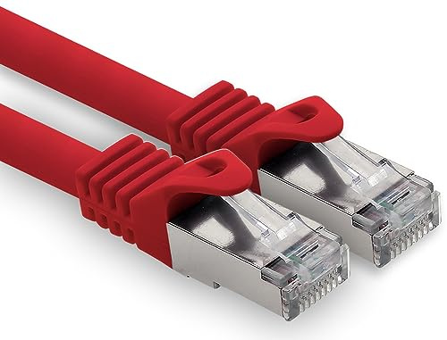 freiwerk 2.0 m - red - 1 piece CAT.7 network cable Lan Ethernet patch cable S-FTP LSZH PIMF 10GB s RJ45 plug Cat6a
