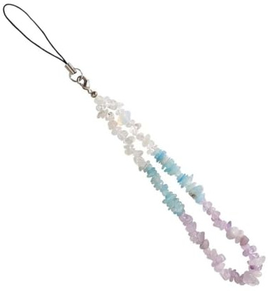 KGDUYC 1pcs Cadena dijes para teléfono Celular,Cadena teléfono Celular Grava Piedra Cristal Natural Colorida - Encanto teléfono Celular Pulsera Cordón teléfono Celular Cadena Cuentas Cadena