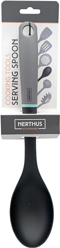 NERTHUS FIH 1241 Cuillère lisse de cuisine, antiadhésive sans BPA, Noir