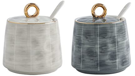 Zuccheriera in ceramica, zuccheriera, zuccheriera con coperchio, contenitore for condimenti for saliera in ceramica, barattolo for spezie in porcellana di zucchero da 280 ml/10 once, for bar, ristoran