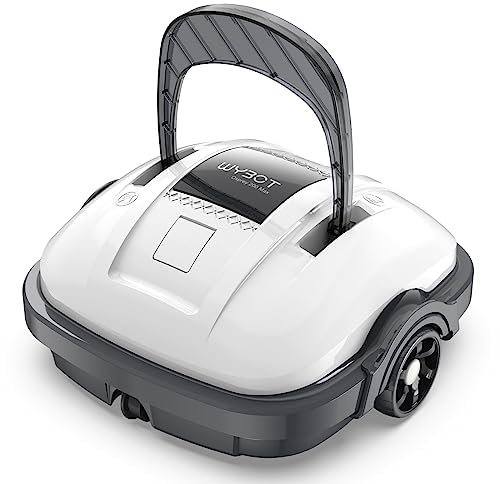 WYBOT Robot Piscina Fuori Terra per Piscina da 80m², Robottino Pulitore con Doppia Motricità, Robot Piscina Pulitore Senza Fili con Batteria Autonomia 100 Min | Parcheggio Autonomo Bianco