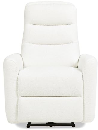 Jennifer Taylor Home Bloomy 35.5 Power Recliner High-Back Nursery Lounge Chair, Chiffon White Boucle