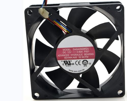 Fan for DASA0820R2U 12V 0.60A 80X80X20MM 4-Wire Cooling Fan