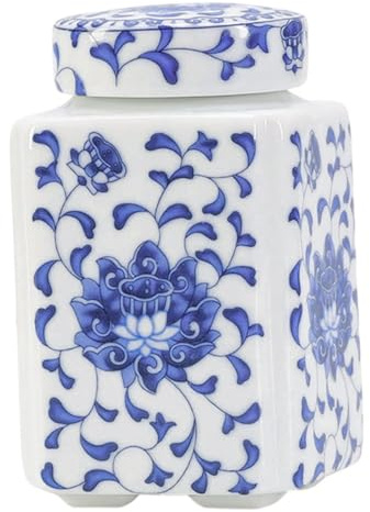 GRIRIW Tarro de Cerámica Vintage para Té con Tapa, Recipiente Pequeño para Almacenamiento en Casa Buen Sellado y Estilo Retro para Organización del Hogar