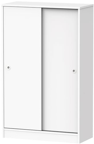 briebe Schrank für Schlafzimmer, Mehrzweck, Badezimmer, Unterschrank für Küche, Schuhschrank, 2 Schiebetüren, 120 x 74 x 33 cm (H x B x T), große Kapazität, Nova (Weiß)