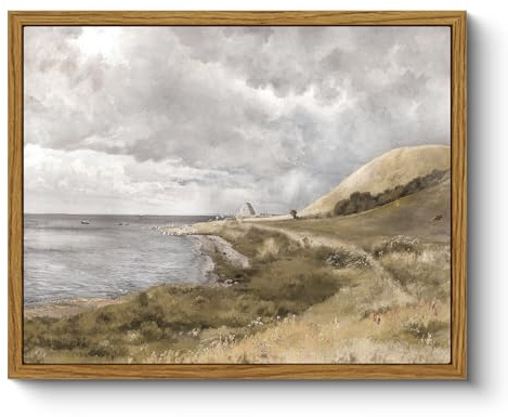 ARPEOTCY Leinwand Bilder mit Rahmen, Vintage Wandbilder, Klassisch Wand Deko Wohnzimmer Schlafzimmer Badezimmer Küche, Bauernhaus Zimmer Deko Aesthetic, Landschaft Painting, 20x25cm, klein
