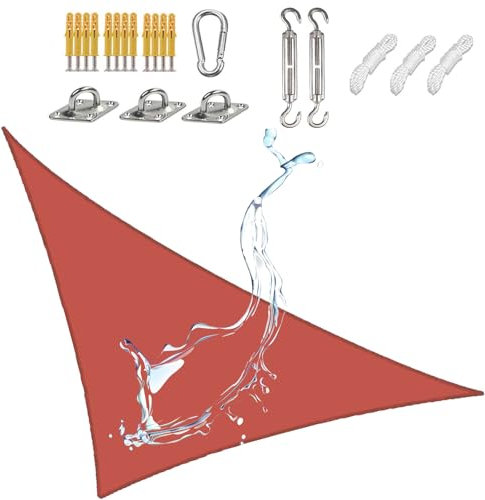 HUJZJY Parasole a Vela Vela Ombreggiante 4x4x5.7m, Vela Ombreggiante Triangolare Impermeabile, Tenda da Esterno Tende a Vela Vela Ombreggiante Impermeabile Tende da Sole