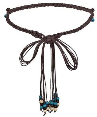 TeeYee Damen Taillengürtel Boho Gürtel mit Quaste Mädchen Flechtgürtel