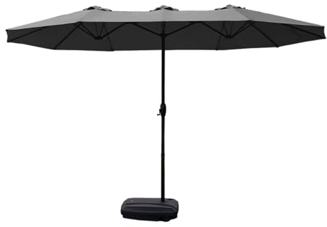 NRNQMTFZ Parasol de Jardin XXL Parasol Grande Taille, Parasol rectangulaire Double Face, Parasol de marché avec Manivelle pour Jardin Balcon, Plage,Terrasse et Piscine(Black)