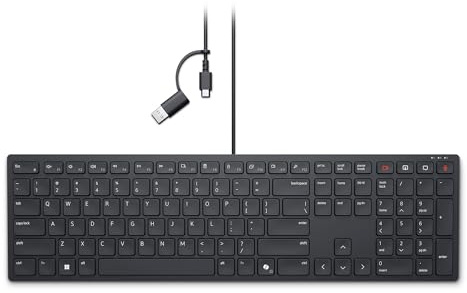 Dell Pro Clavier Filaire 1727, Touches de Collaboration, Silencieux, AZERTY