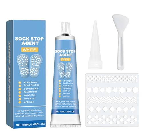 Sock Stop – 75 g rutschfeste wasserdichte Stofffarbe, Stofffarbe für rutschfeste Socken, Stoff-Textil-Flüssigfarbe, 50 ml, Anti-Rutsch-Sockenstopper für Wollsocken