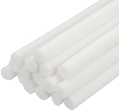 sourcing map 24 mini bastoncini di colla a caldo, 1,1 cm di diametro x 20 cm di lunghezza, in EVA, bianchi, mini bastoncini di colla a caldo per progetti fai da te e adesivi