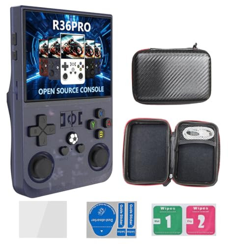 Meiurlex Console da gioco portatile R36S Pro, 128 g, scheda 22000 giochi, schermo IPS da 3,5 pollici, sistema Linux, console portatile per videogiochi, regalo per adulti