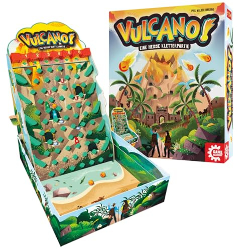 Game Factory 646065 Vulcano, actionreiches Familienspiel, Kletterspiel | Gesellschaftsspiel, Brettspiel für Erwachsene und Kinder ab 8 Jahren