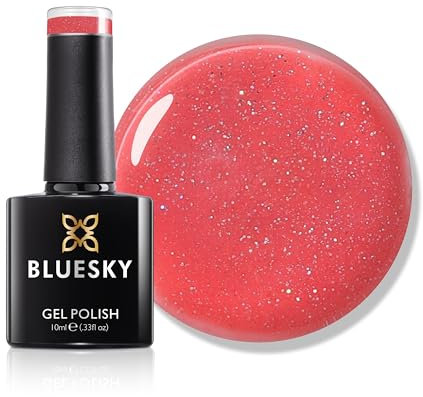 Bluesky Gel Nail Polish 10ml, Coral Voice - SS2507, Red Gel Nail Polish for 21 Day Manicure, Requires Curing Under LED UV Nail Lamp
