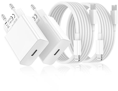 Caricatore iPhone，2Pack Caricatore USB C Caricabatterie Rapido With 2M/6FT Cavo USB-C a Lightning per iPhone 14/13/12/11 Pro Max/XS/iPad e iPod - Caricamento Veloce con Certificazione MFi