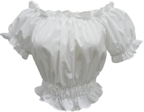 Grebrafan Womens Renaissance Peasant Blouse Off Shoulder Tops XS White