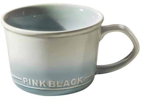 Tazza da zuppa in tinta unita, 600 ml, con manici, in ceramica, adatta al microonde e alla lavastoviglie