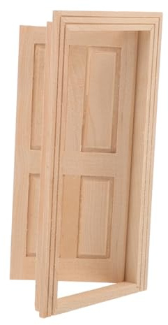 FUNNETOYU DIY Puppenhaus Möbel Detailreiche Langlebige Holz Tür Modellbau Dekorativ für Miniaturhäuser und Kreative Puppenhaus Dekoration