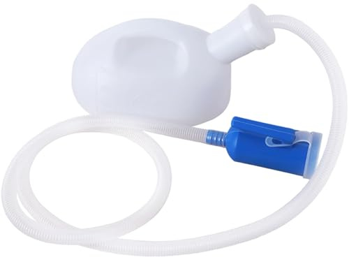 Tragbares Urinal für Männer, 2000 ml, auslaufsichere Kunststoff-Urinflasche mit Schlauch, tragbare waschbare Urinflasche für bettlägerige Patienten, Krankenhaus, Camping, Auto, weiße Urinale für
