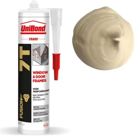 Silikon für Fenster, Türen & Co. Dichtstoff für Innen & Außen in Cremefarben (1 x 300ml)