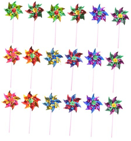 ORFOFE 20pcs Small Windmill Toy DIY Assemble Pinwheel Toys for Garden Outdoor Decorations Plastic Windmill Craft Kit Random Color