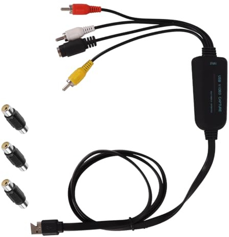 Gutol Convertisseur VHS Vers Numérique, Carte D'acquisition Vidéo USB, Convertit Le Signal AV En Numérique Pour VHS, Mini DV, Hi8, DVD Et Magnétoscopes.