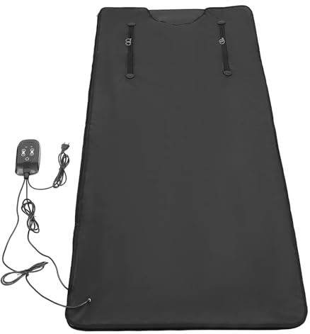 Sauna de infrarrojos, 500 W sauna de infrarrojos portátil con 5 mantas de emergencia, temperatura ajustable de 30 a 70 ℃, 20-60 minutos, zona de sauna para promover el sueño, mejorar la piel