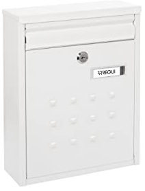 ARREGUI Dime V1321 Cassetta Postale Individuale in Acciaio, Cassetta della Posta da Parete, Cassetta Postale Componibile, Fondo Stretto, Dimensione M (DIN A4 e Riviste), Bianco