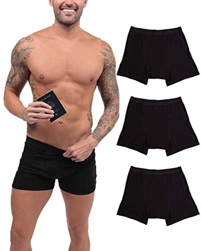 iHeartRaves Anti-Diebstahl-Pocket Boxershort für Herren, Taschendiebstahl-sichere Reiseunterwäsche, S-2XL