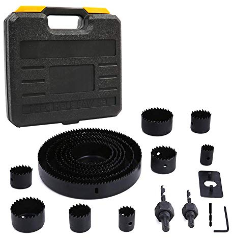 ValueHall Scies Cloche 19 Pièces Scie Trépan 19~127mm Coffret de Scie Trépan pour la Coupe Lisse Précise à Traver le Bois Plâtre Plastique PVC V7090