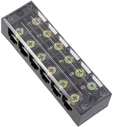 6 Positionen, doppelreihig, 600 V, 60 A, Klemmleiste Klemmleiste TBC-6006