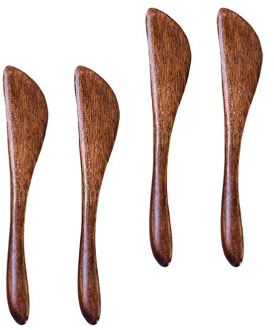 UPKOCH 4 StüCk Holzbuttermesser - Handgefertigte Schwedische FrüHstüCksmesser, KäSe Streuer, Marmeladenmesser, Kuchenmesser, KüChenwerkzeug