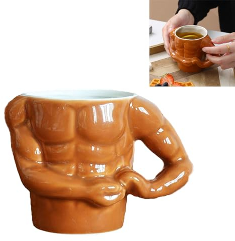 Xfeyaqlo Regalo Uomo Tazza, Tazza Muscoli Tazze di Caffè Tazza da Colazione, per Ufficio e Casa per Colazione, Caffè, Latte, Regali per La Famiglia, Gli Amici, 400ml