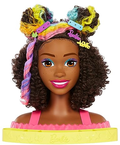 Barbie - Ultra Hair - Kopf? Styling brünettes krauses Regenbogenhaar Schaufensterpuppe 3 Jahre und älter BARBIE HMD79 POUPEE
