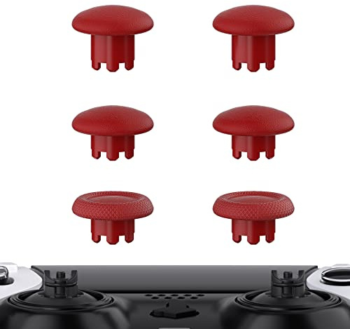 eXtremeRate Joysticks Ajustables para ps5 Edge Control Thumbsticks Intercambiables Tapas de Joystick Analógicas para ps5 Edge Mando-Control & Joysticks Base NO Incluido(Rojo Carmín)