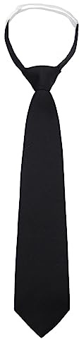 Mantieqingway Ties for Women, Pre-tied Adjustable Girls/Boys Neckties for Uniforms, School, JK/JC Cosplay, T-shirt Accessory (Black)