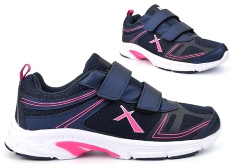 Womens Memory Foam Trainers Womens Comfort Shoes Casual Trainers Lightweight Trainers Womens Trainers Ladies Trainers Touch Fasten Shoes Touch Fastening Trainers Casual Shoes Navy Blue