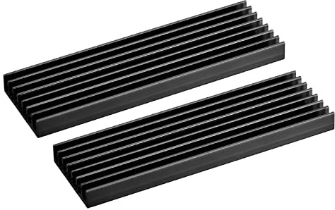 sourcing map 2 Pack M.2 SSD Kühlkörper Kühler für Laptop 70x22x6mm Schwarz | mit Thermische Pad Legierung Aluminum Hitze Spülbecken Kühlung Spülbecken