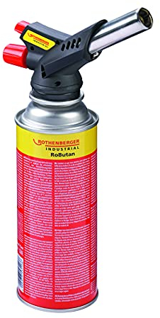 ROTHENBERGER Industrial Gas Brenner RS 220 | Über-Kopf-Arbeiten | 360° Drehung | inkl. 1 x RoButan Gaskartusche 220 g / 393 ml | 1000004120