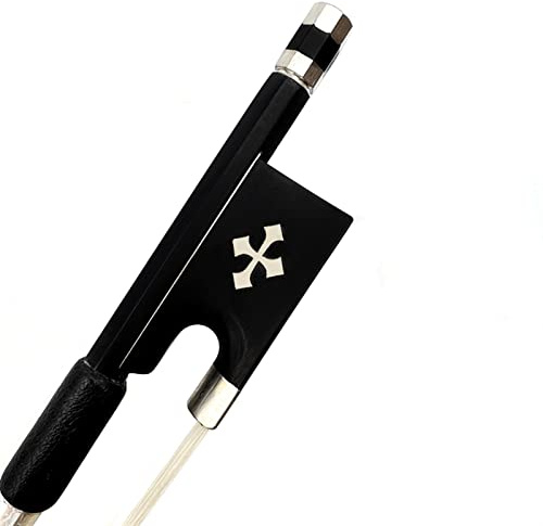 Geigenbogen 1pcs Neues Helles Schwarzes Kar Carbonfaser Runder Stock 1/4,1/2,3/4,4/4 Violinbogen, Weiß/schwarz (Color : 3-4)