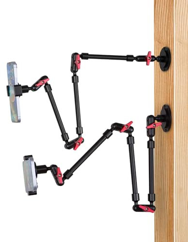 GOINWAVE Super Upgraded Magic Arm with LED, 82cm Length, Phone Wall Mount Holder Bracket, Desk Mount, Phone Clip and Camera Clamp（Metal Base +82cm arms+Metal Clip