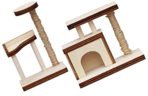 PRETYZOOM 2stücke Miniatur Katzenbaum Möbel Für Möbel Als Zubehör Für Miniaturhäuser Spielzeug