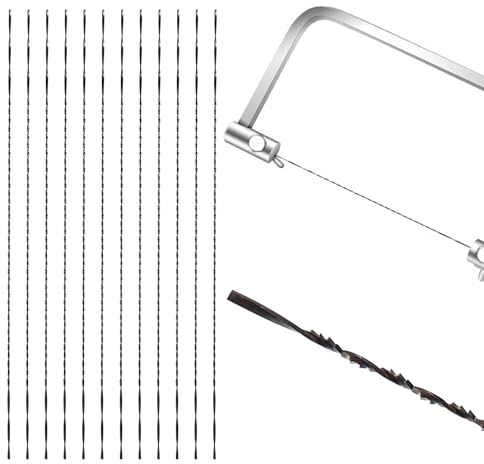 VooGenzek 12 Pezzi 3# Lame per Sega a Scorrimento con Denti, Lame da Traforo con Dentatura, Sega a Lame con Denti a Spirale, Lame per Seghe a Scorrimento, per Taglio dei Metalli Segatura Intaglio(3#)
