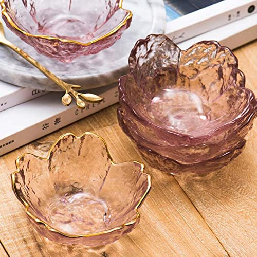 Kirschglasschale eingelegtes Gold Haushaltsgeschirr Gewürzschale nordischer Stil Goldeinlage Glas Saucenschüssel kleine Sauciere
