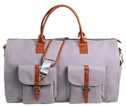 Das wandelbare Duffle-Kleidergepäck, der wandelbare Handgepäck-Kleidersack, die 2-in-1-Hängekoffer-Reisetaschen, der wandelbare Handgepäck-Kleider-Seesack (Color : Canvas-Gray)