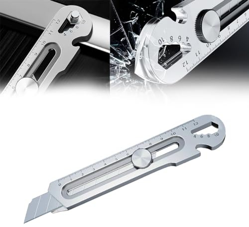 Schweres Mehrzweck Gebrauchsmesser, 2024 Neu Cuttermesser Profi, Edelstahl Universalmesser, Multifunktionales Mehrzweck Robuste Teppichmesser Druckguss Cutter Messer (1 Stück)